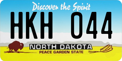 ND license plate HKH044
