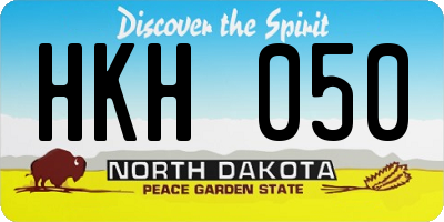 ND license plate HKH050