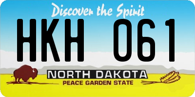 ND license plate HKH061