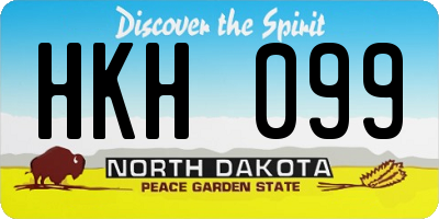 ND license plate HKH099