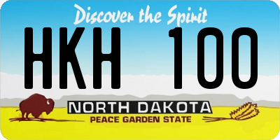ND license plate HKH100