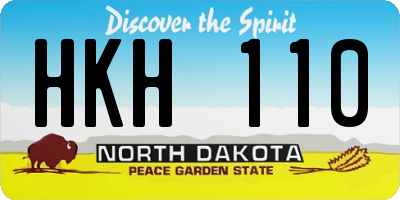 ND license plate HKH110