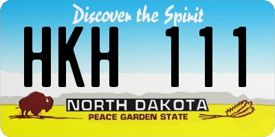 ND license plate HKH111