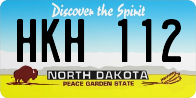 ND license plate HKH112