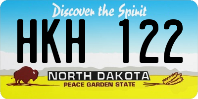ND license plate HKH122
