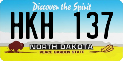 ND license plate HKH137