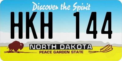 ND license plate HKH144