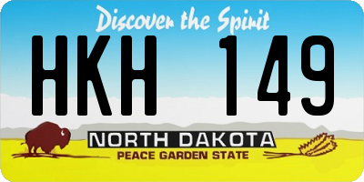 ND license plate HKH149