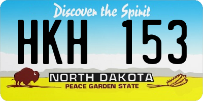 ND license plate HKH153