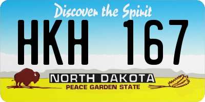 ND license plate HKH167