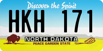 ND license plate HKH171