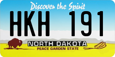 ND license plate HKH191