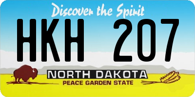 ND license plate HKH207