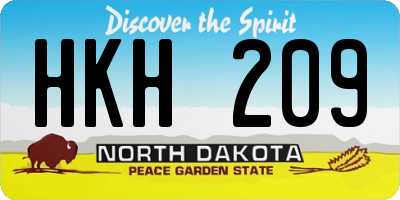 ND license plate HKH209