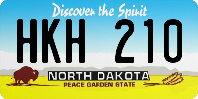 ND license plate HKH210