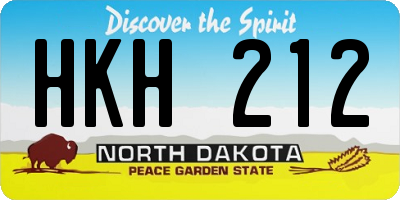 ND license plate HKH212