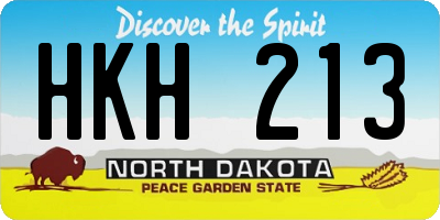 ND license plate HKH213