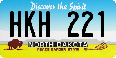 ND license plate HKH221