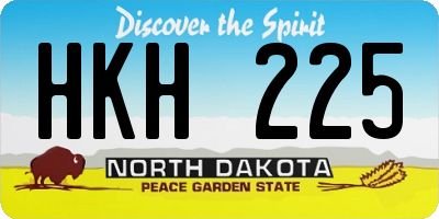 ND license plate HKH225