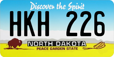 ND license plate HKH226