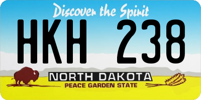 ND license plate HKH238