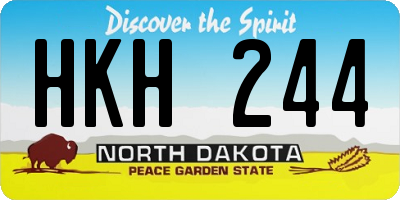 ND license plate HKH244
