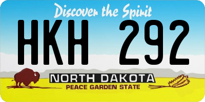 ND license plate HKH292