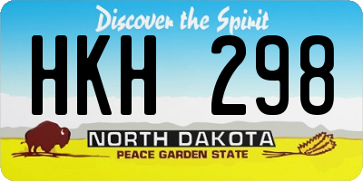 ND license plate HKH298
