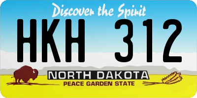 ND license plate HKH312