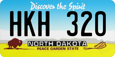 ND license plate HKH320