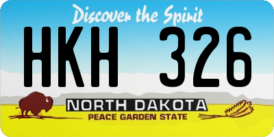 ND license plate HKH326