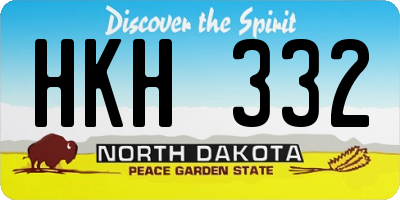 ND license plate HKH332