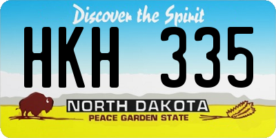 ND license plate HKH335