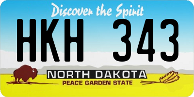 ND license plate HKH343