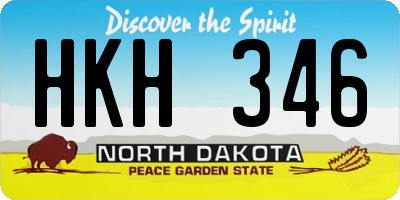ND license plate HKH346