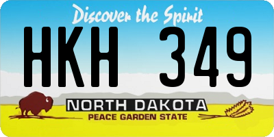 ND license plate HKH349