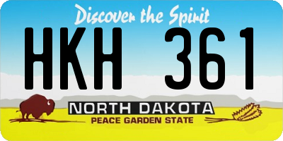 ND license plate HKH361
