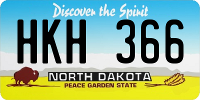 ND license plate HKH366