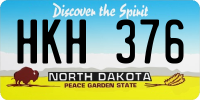 ND license plate HKH376