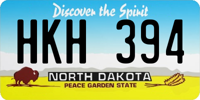 ND license plate HKH394