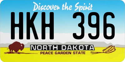 ND license plate HKH396
