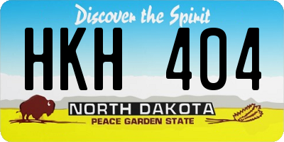 ND license plate HKH404