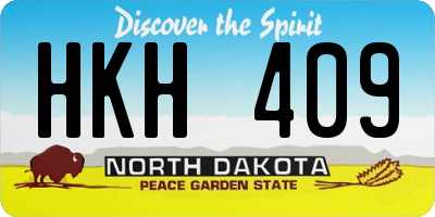 ND license plate HKH409