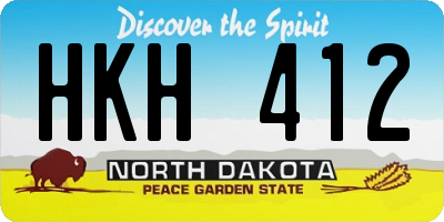 ND license plate HKH412