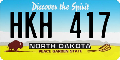 ND license plate HKH417