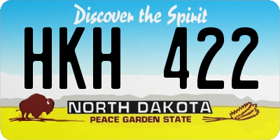 ND license plate HKH422