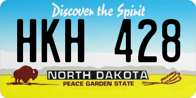 ND license plate HKH428