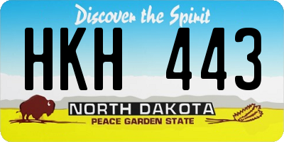 ND license plate HKH443