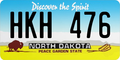 ND license plate HKH476