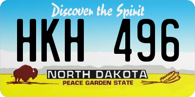 ND license plate HKH496